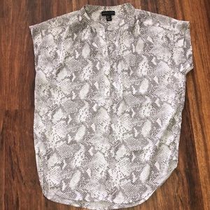 Gray Snake Print Blouse